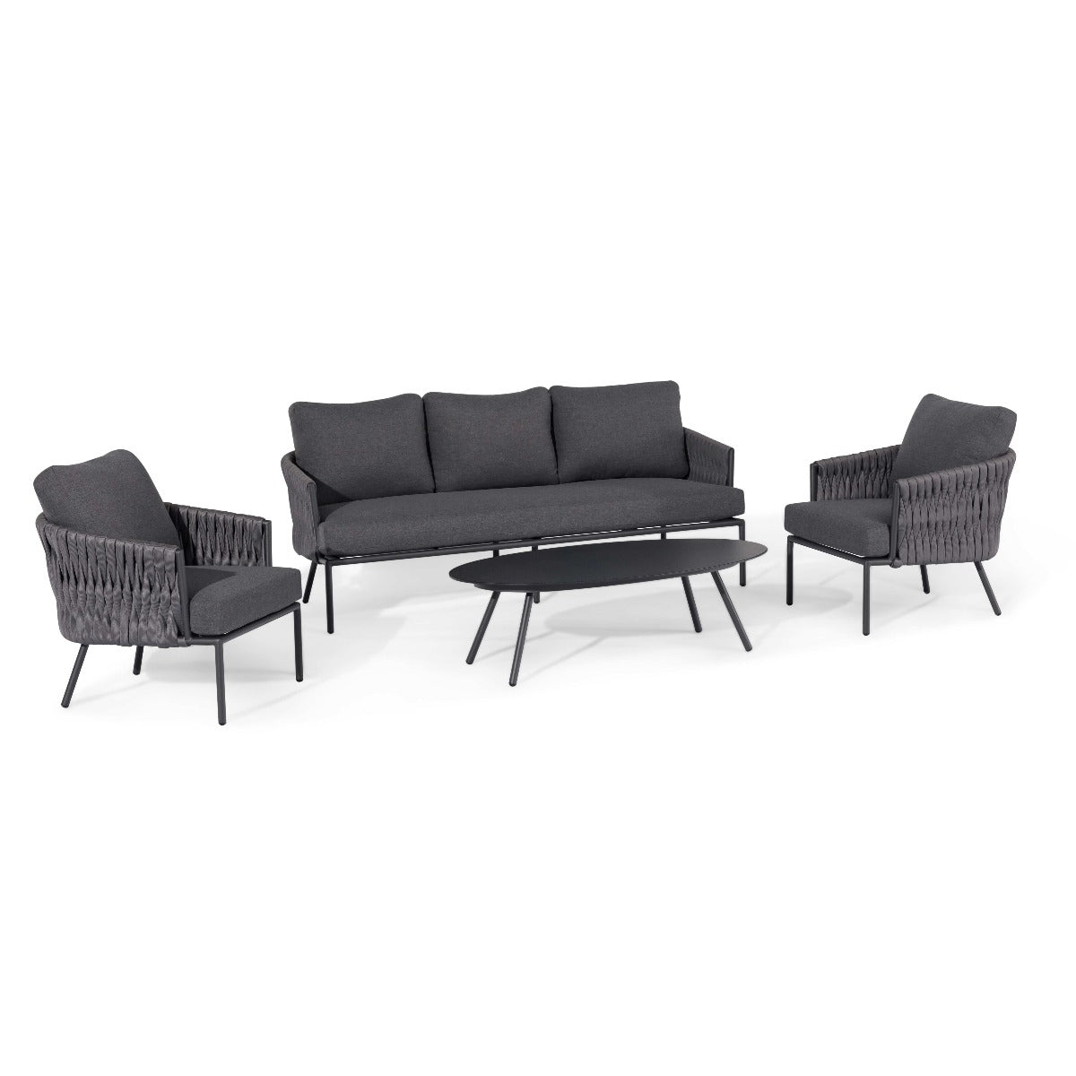 Marina 3 Seat Sofa Set in Charcoal