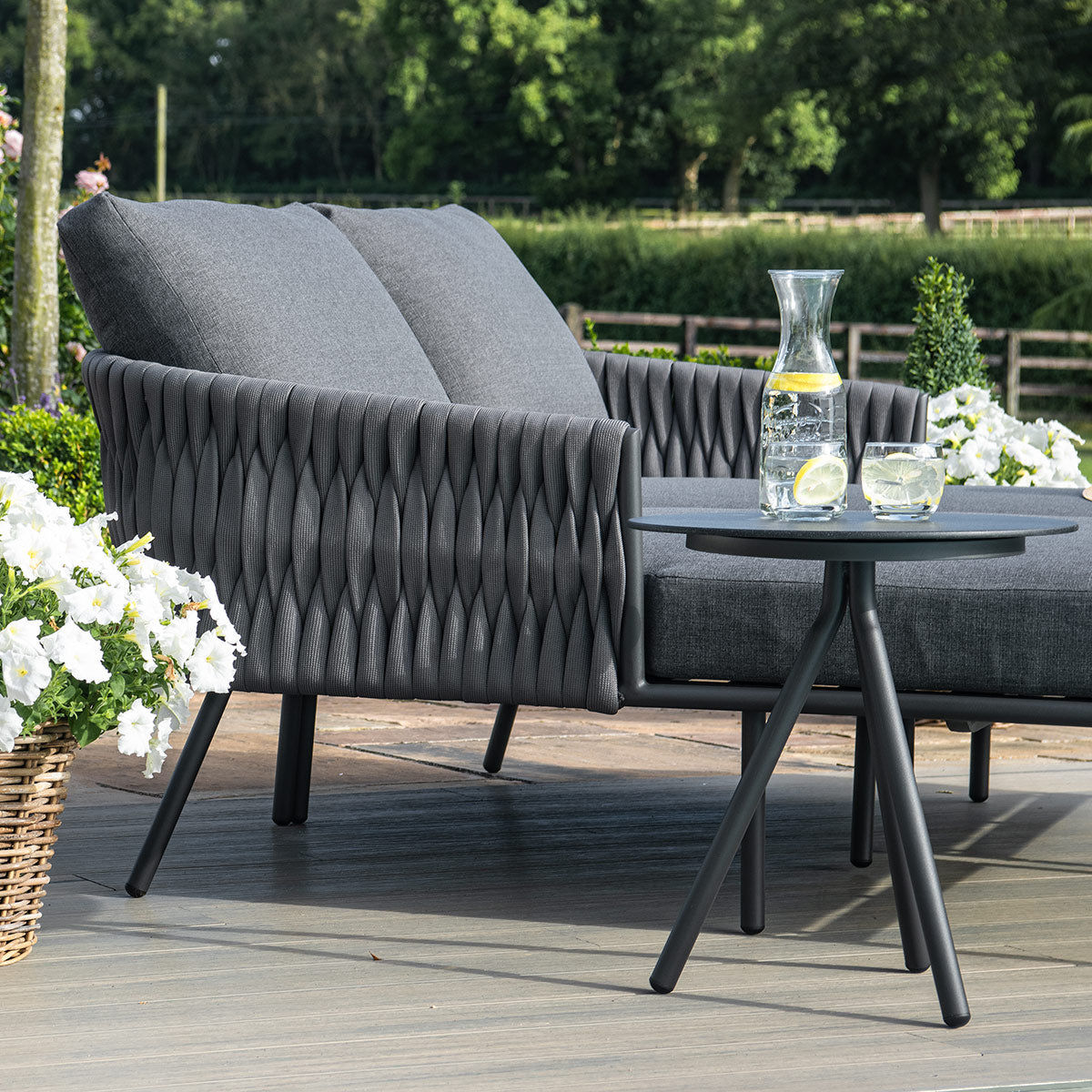 Marina Double Sunlounger Set in Charcoal