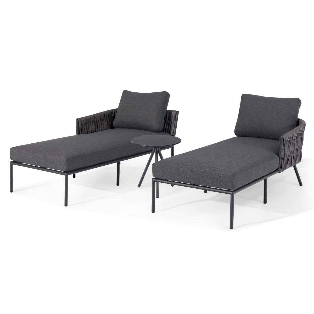 Marina Double Sunlounger Set in Charcoal