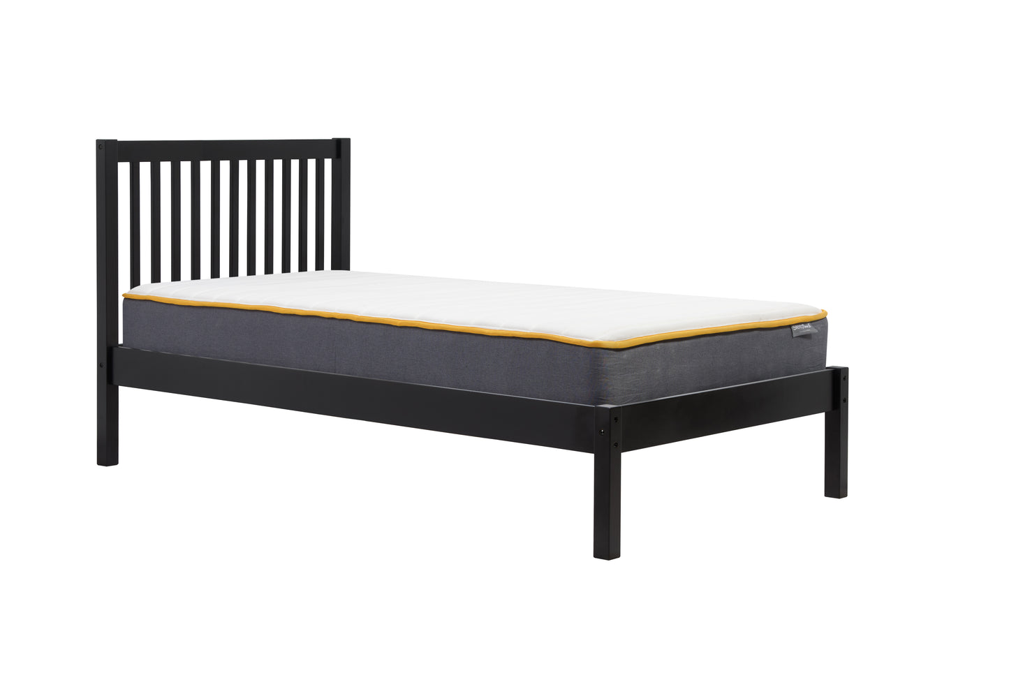 Nova Black Wooden Single Bed Frame - Traditional Elegance and Robust Construction