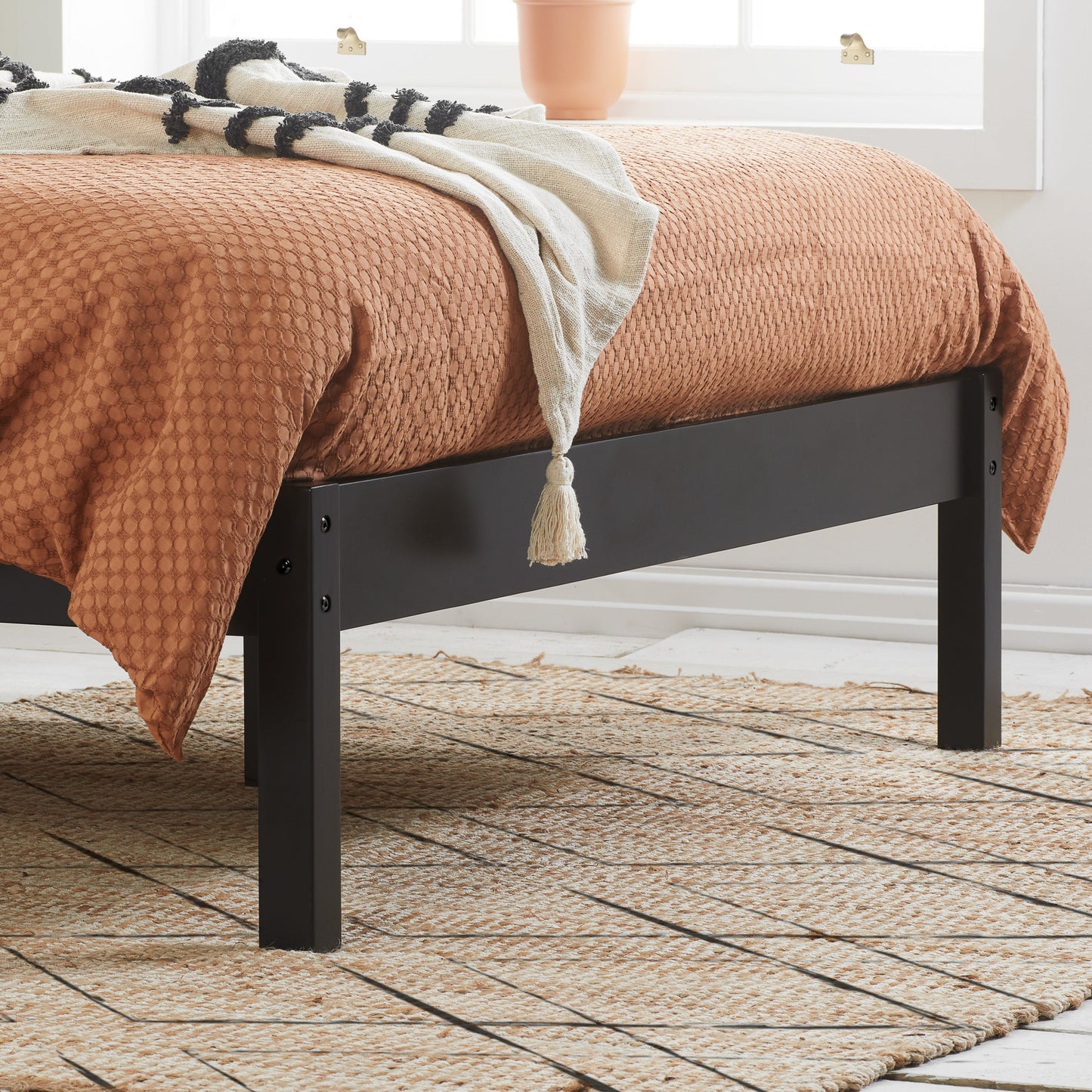 Nova Black Wooden Single Bed Frame - Traditional Elegance and Robust Construction