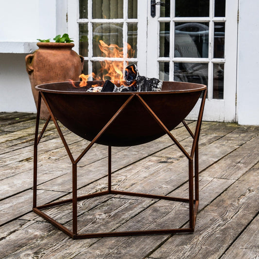 Outdoor Buckingham Fire Pit Rust H51Cm W70Cm