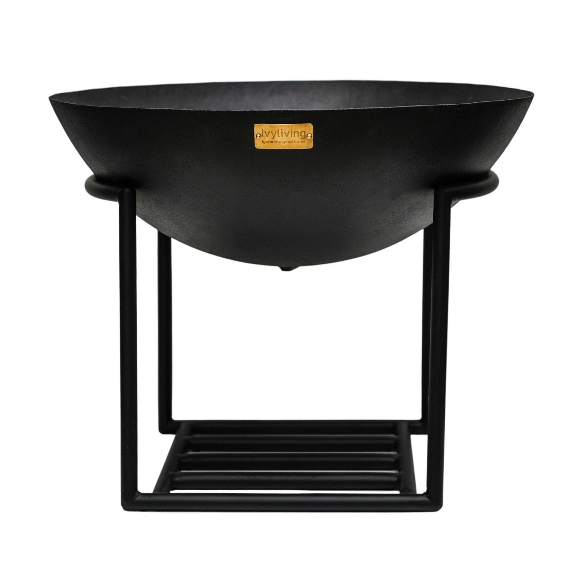 Outdoor XL Cast Iron Fire Pit in Black Iron H49cm W80cm