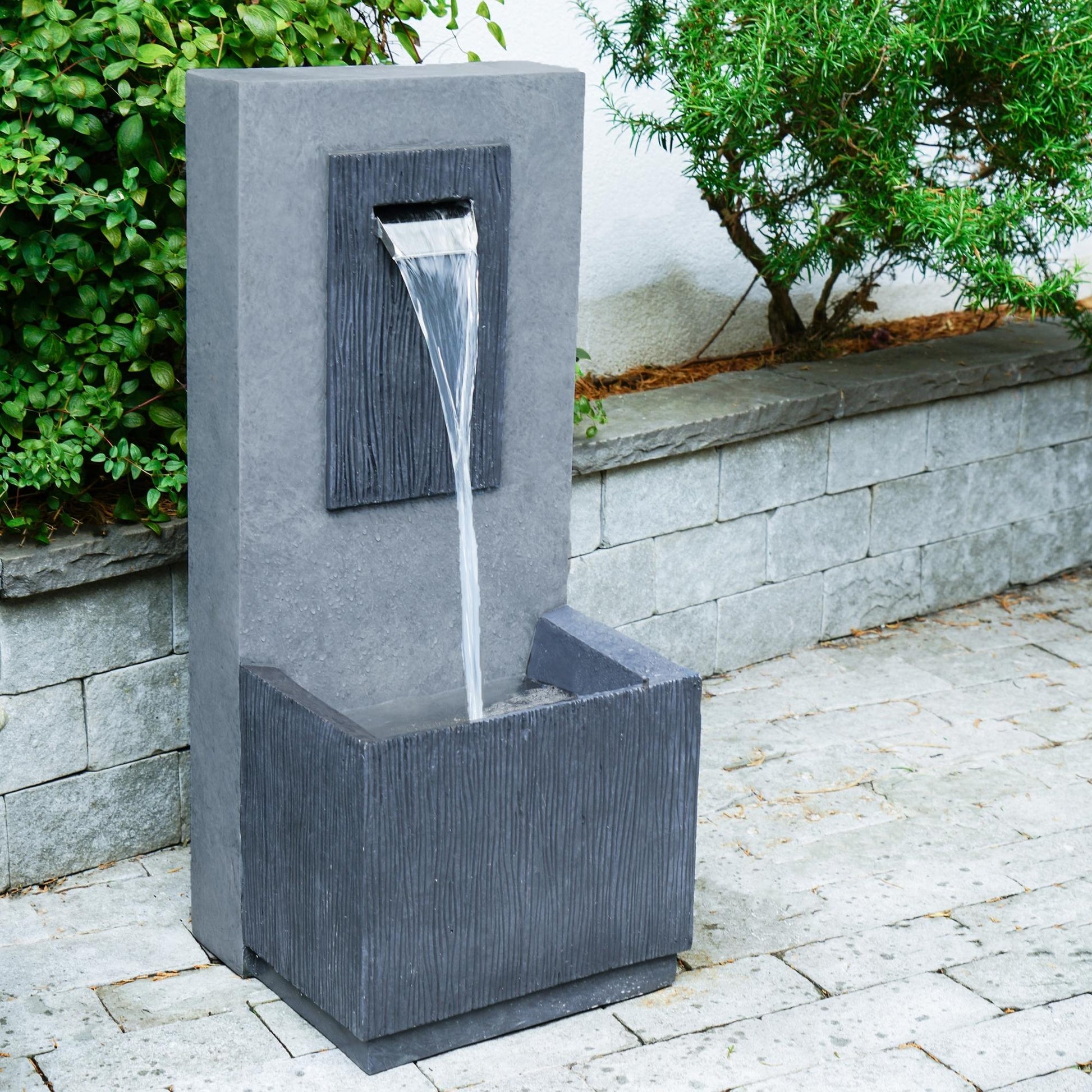 Outdoor Contemporary Water Feature Cement H81CM 35CM