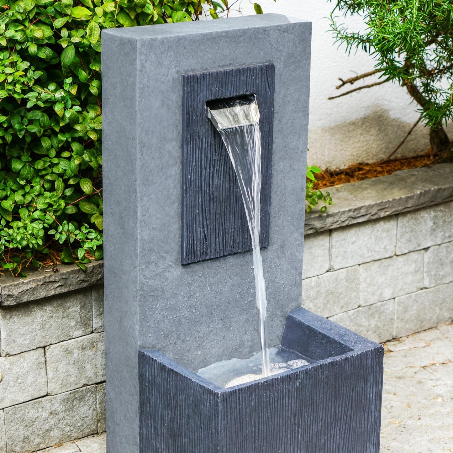 Outdoor Contemporary Water Feature Cement H81CM 35CM