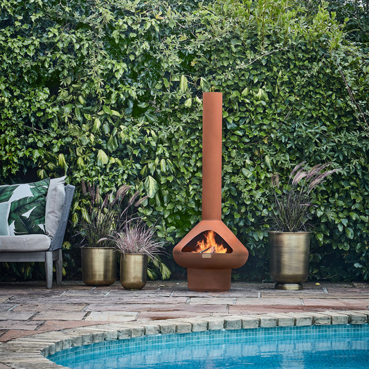 Outdoor Fornax Fireplace in Rust H132CM W52CM