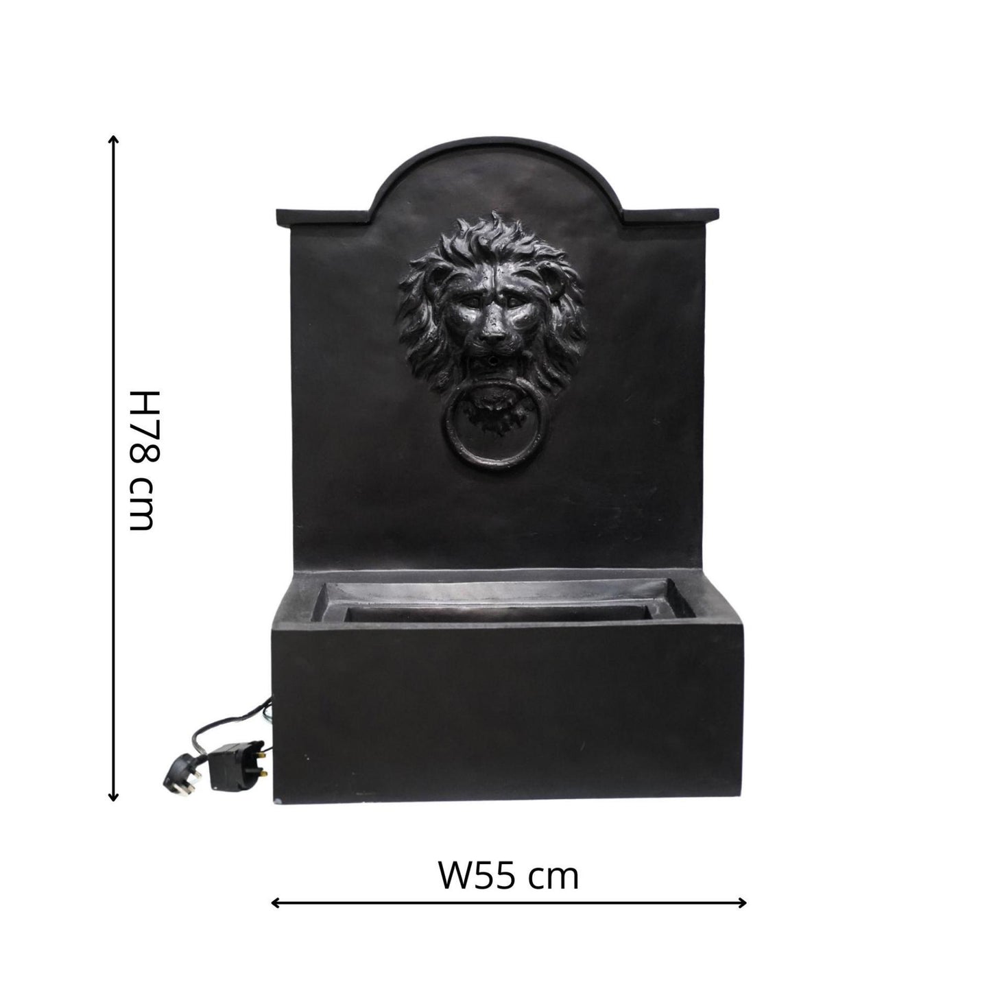 Outdoor Luxury Lion Water Feature Granite H78CM W59CM