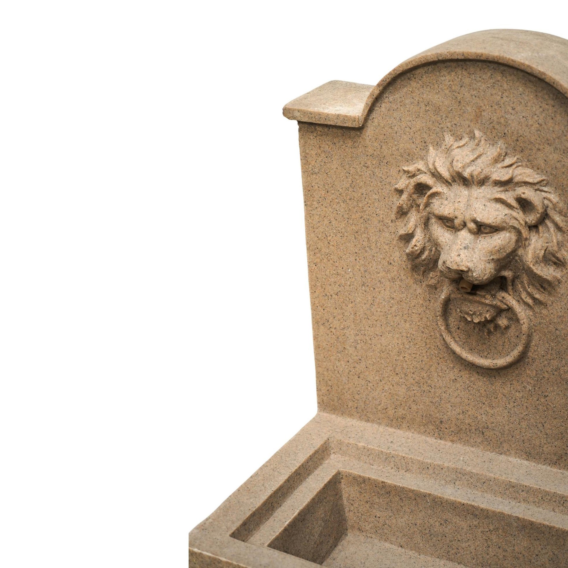 Outdoor Luxury Lion Water Feature Sandstone H78CM W59CM