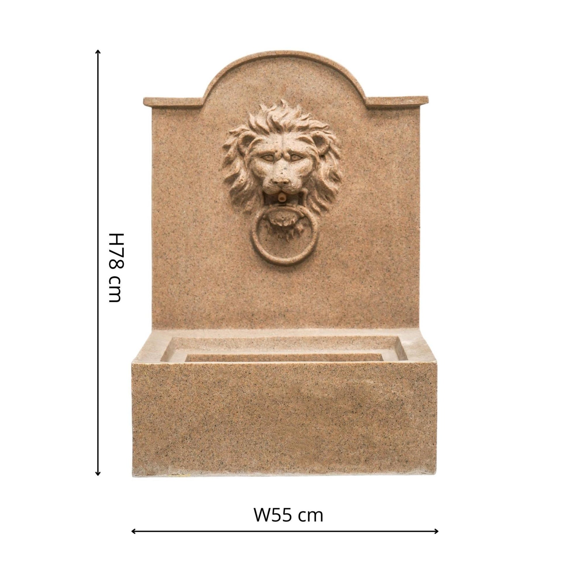 Outdoor Luxury Lion Water Feature Sandstone H78CM W59CM