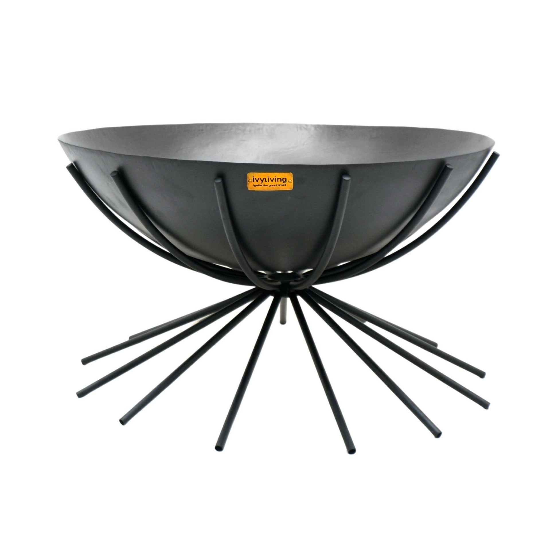 Outdoor Metal Dakota Fire Pit in Black H37Cm W71Cm