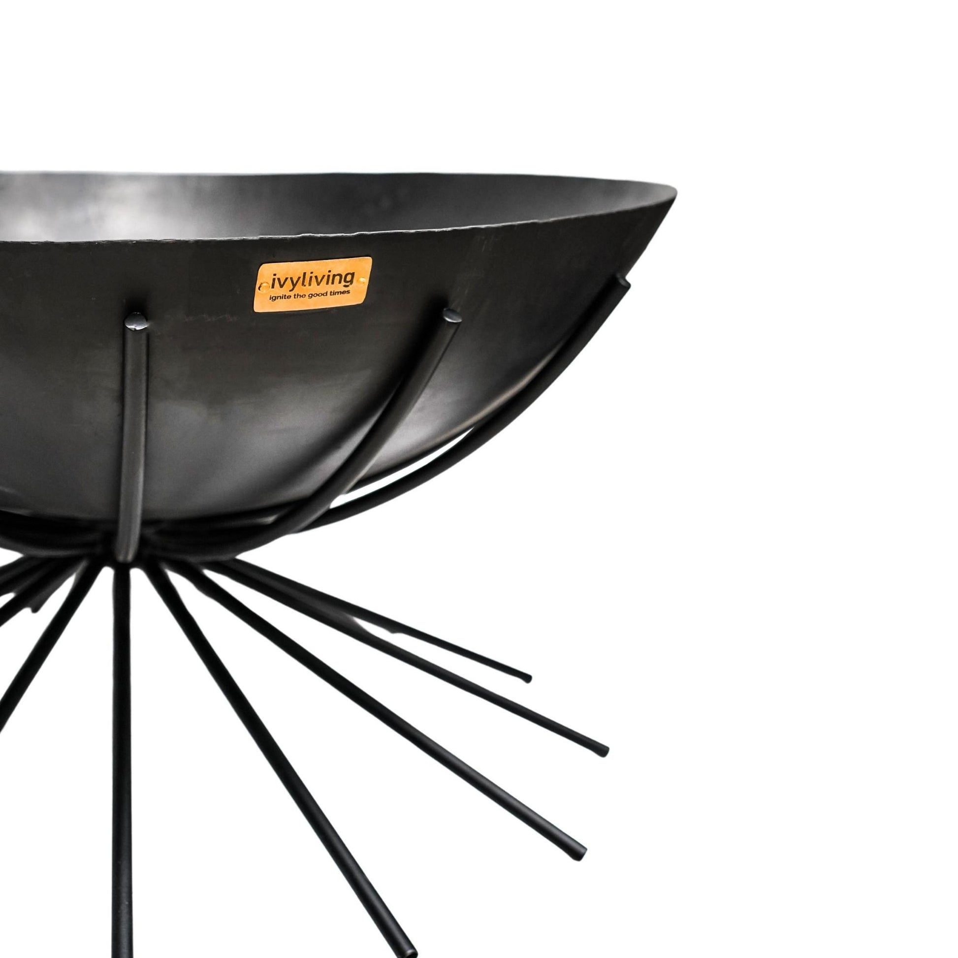 Outdoor Metal Dakota Fire Pit in Black H37Cm W71Cm