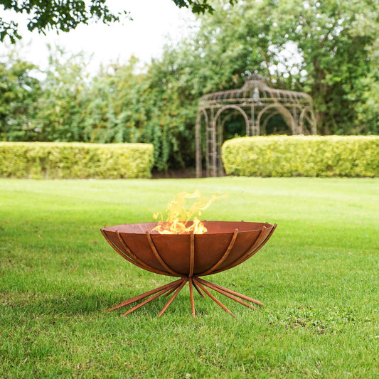 Outdoor Metal Dakota Fire Pit in Rust H37Cm W71Cm