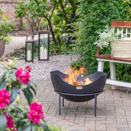 Outdoor Memphis Fire Pit in Matte Black H40cm D60cm