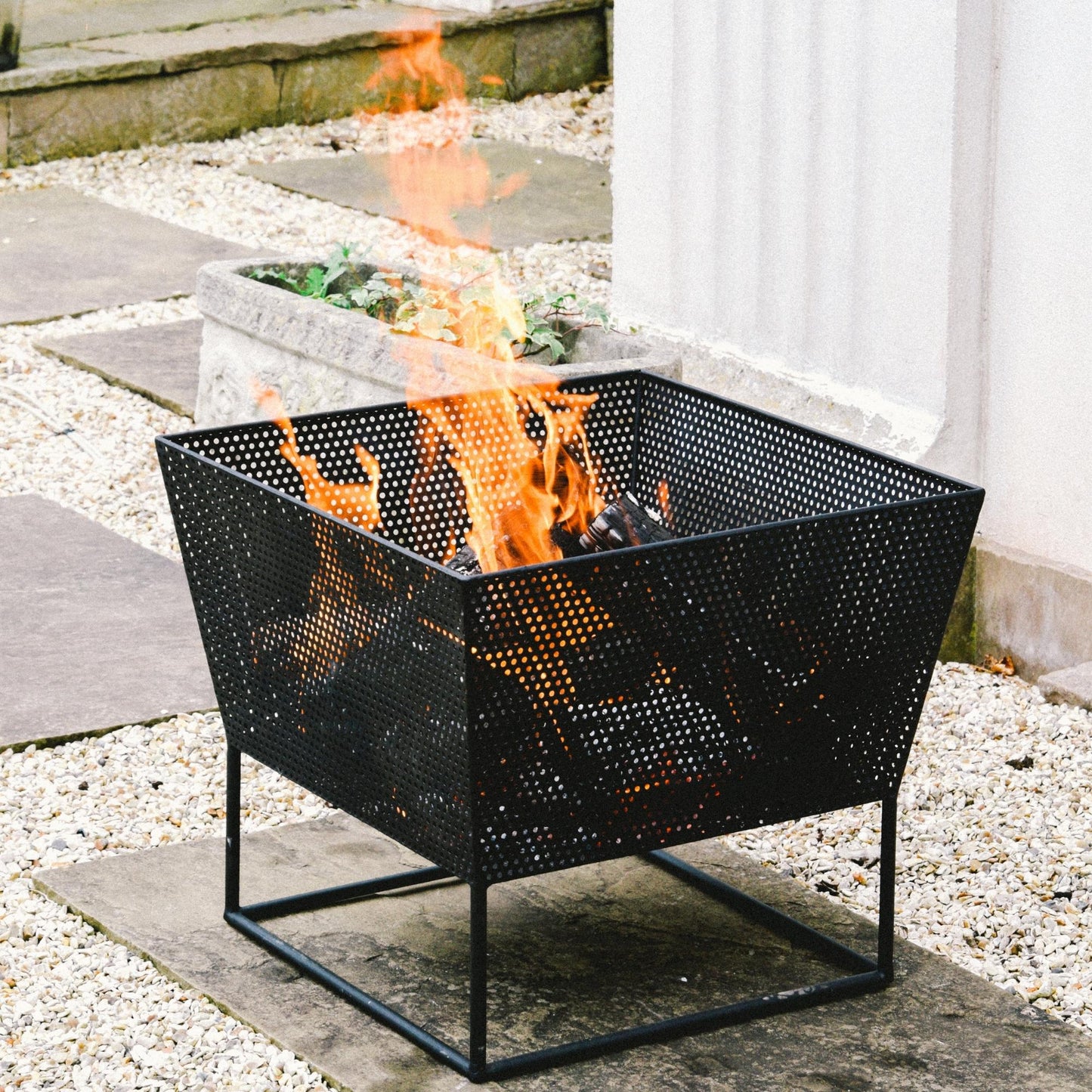 Outdoor Norfolk Fire Pit Black Iron H44.5Cm W52Cm