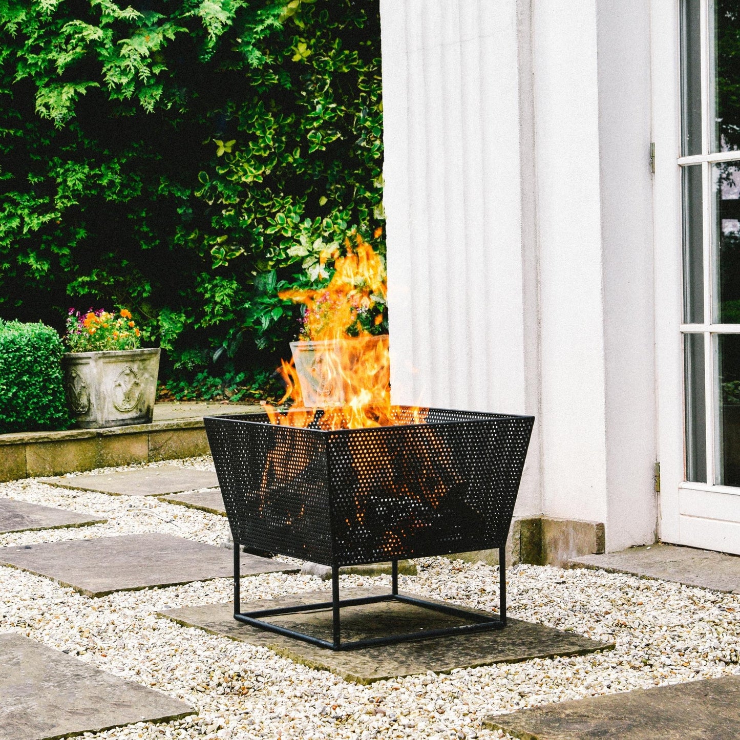 Outdoor Norfolk Fire Pit Black Iron H44.5Cm W52Cm