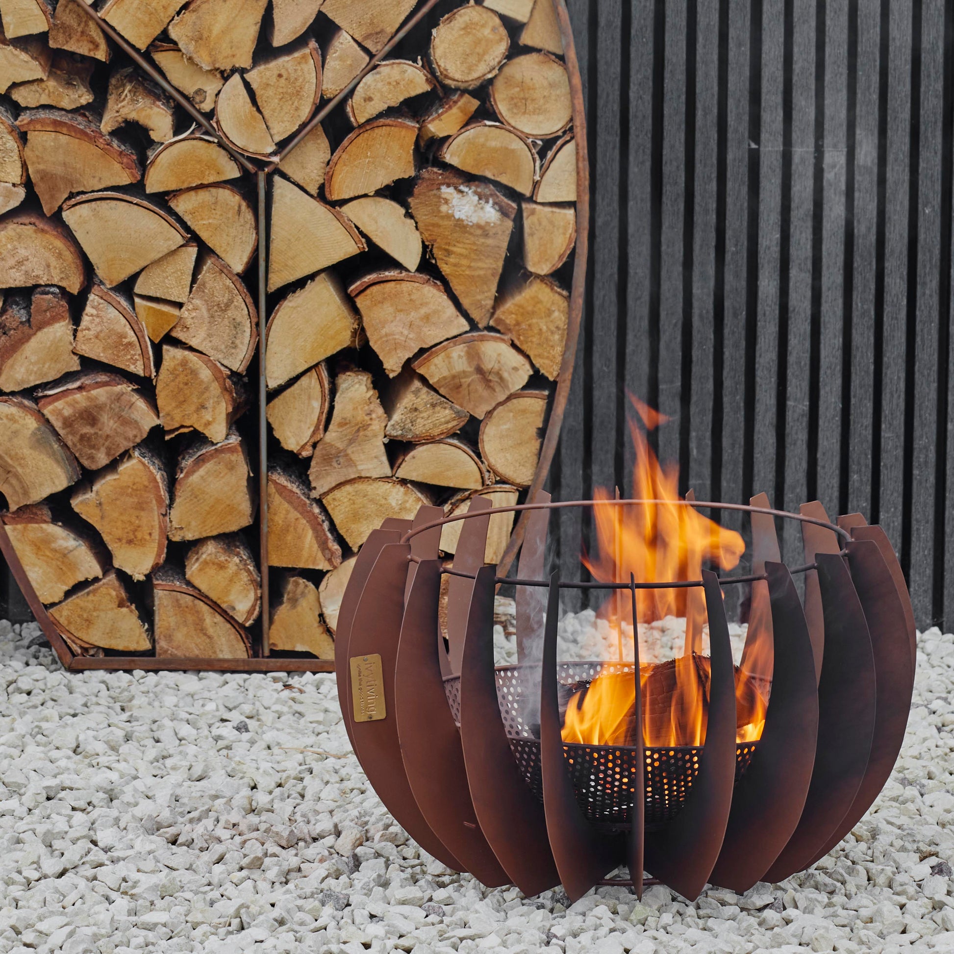 Outdoor Solis Fire Pit in Rust H30CM W50CM