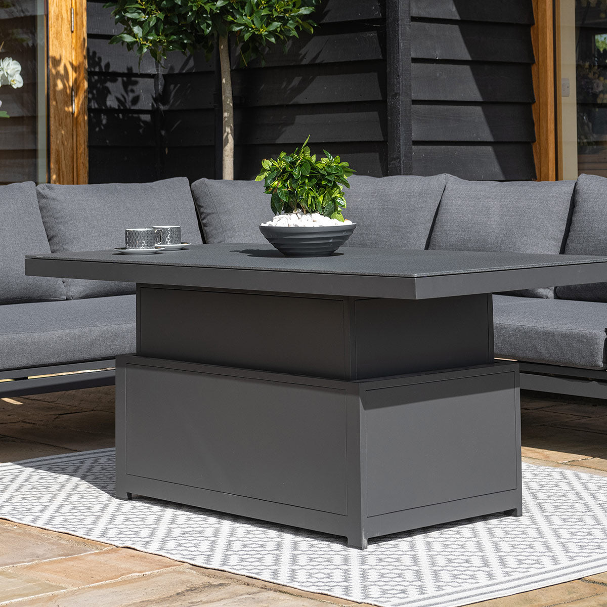 Oslo Large Corner Group with Rising Table in Charcoal