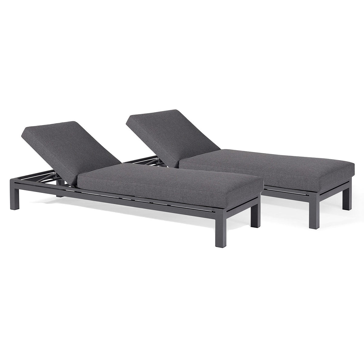 Oslo Double Sunlounger Set in Charcoal