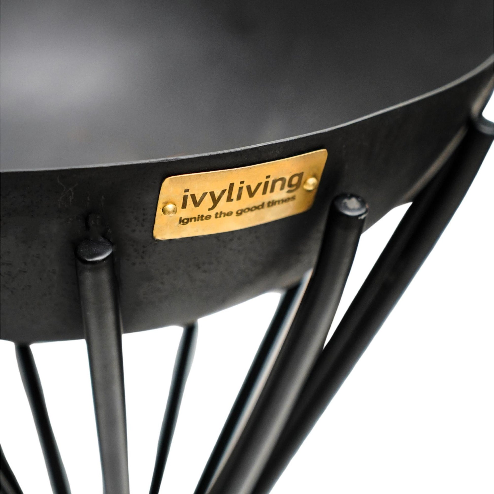 Outdoor Tall Metal Dakota Fire Pit in Black H65Cm W38Cm