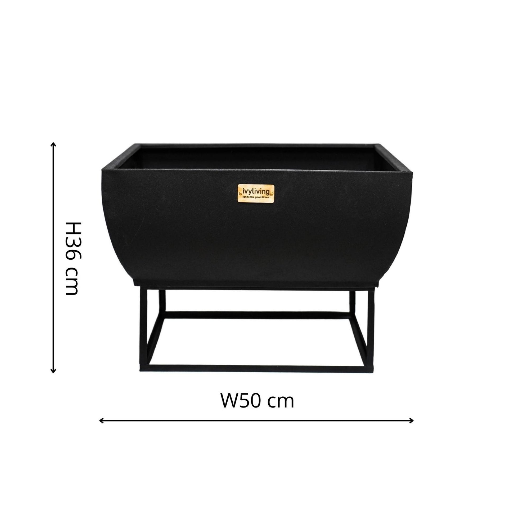 Outdoor Windermere Fire Pit Black Iron H36Cm W50Cm