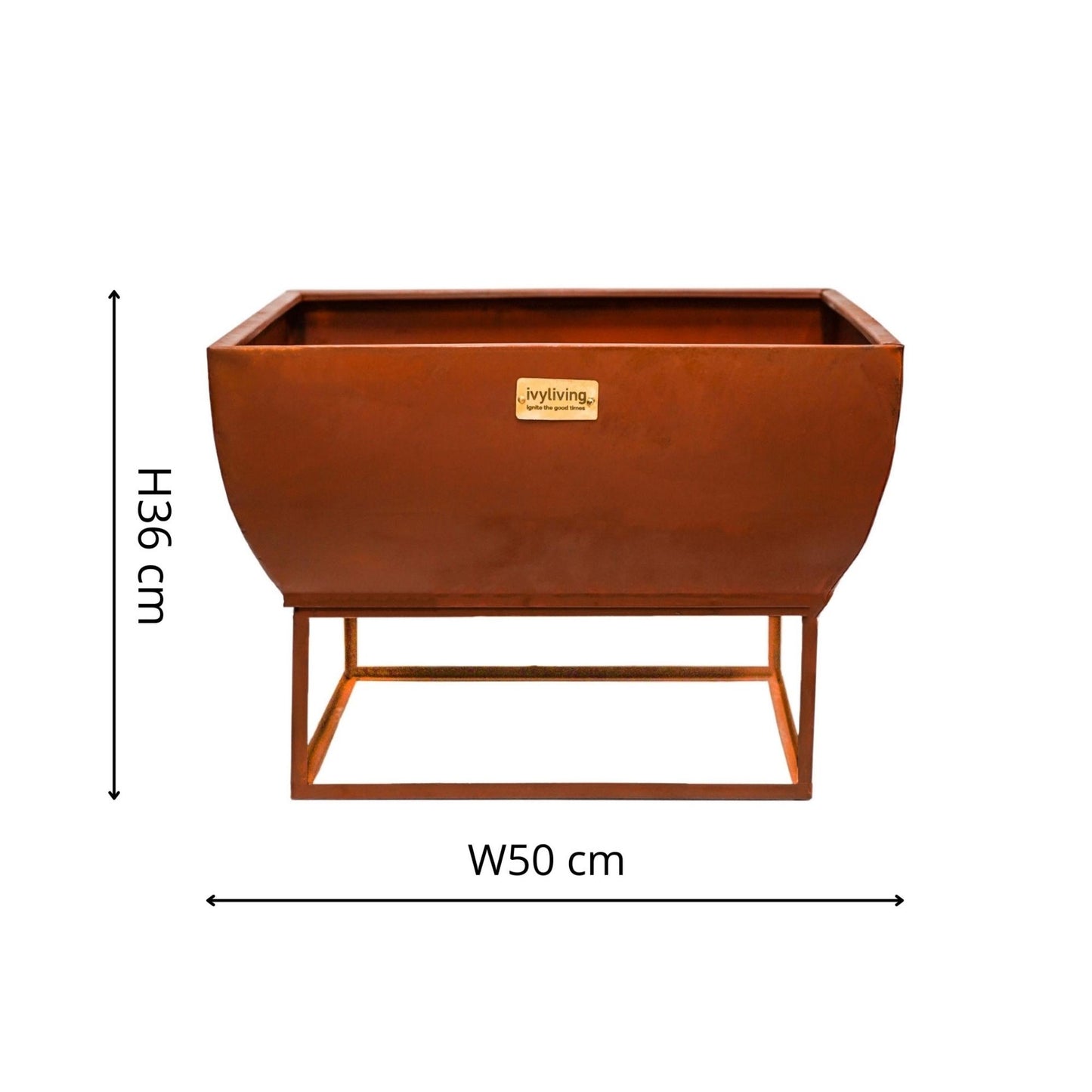 Outdoor Windermere Fire Pit Rust Iron H36Cm W50Cm