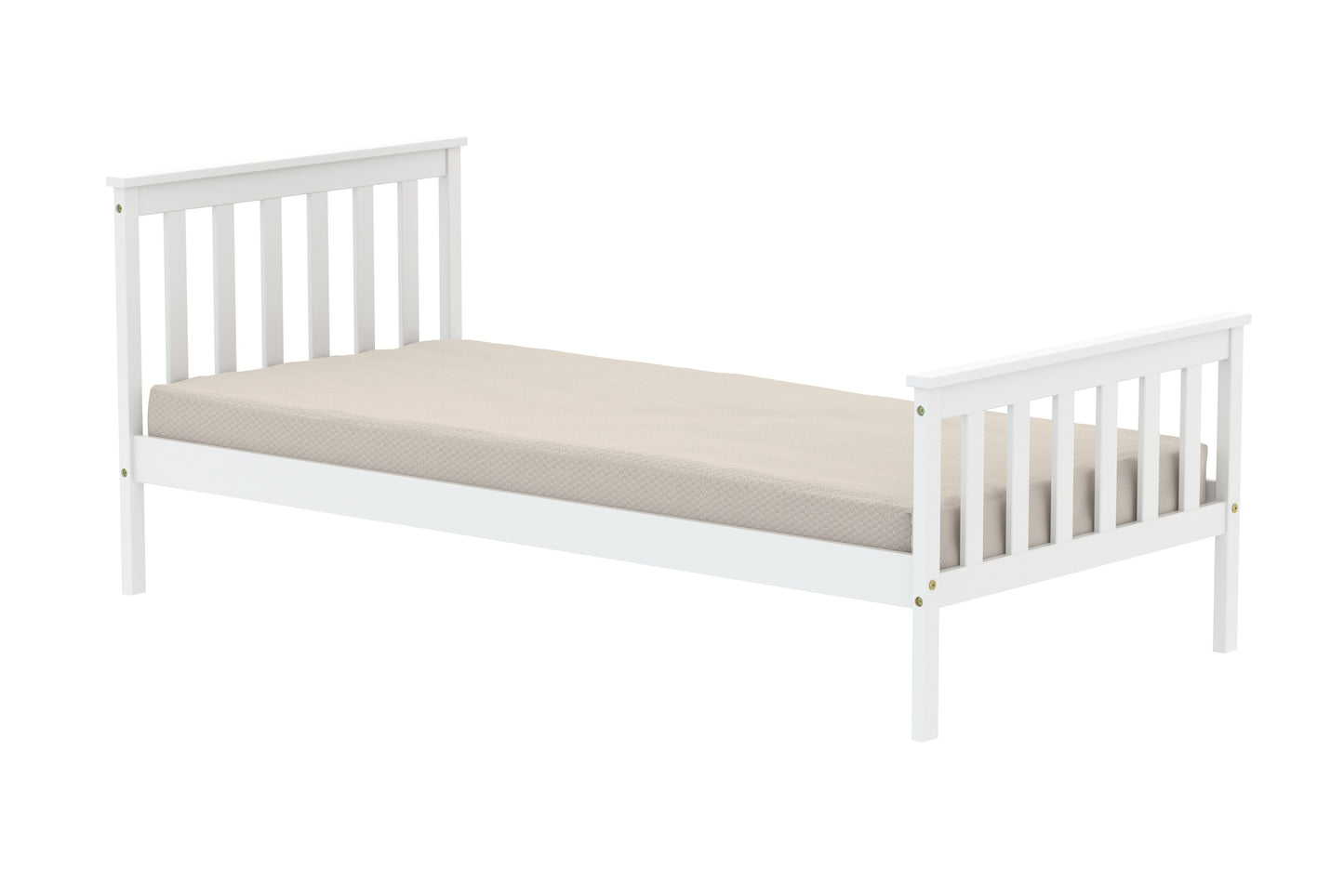 Oxford White Single Wooden Bed Frame - Classic Shaker Farmhouse Inspired Design