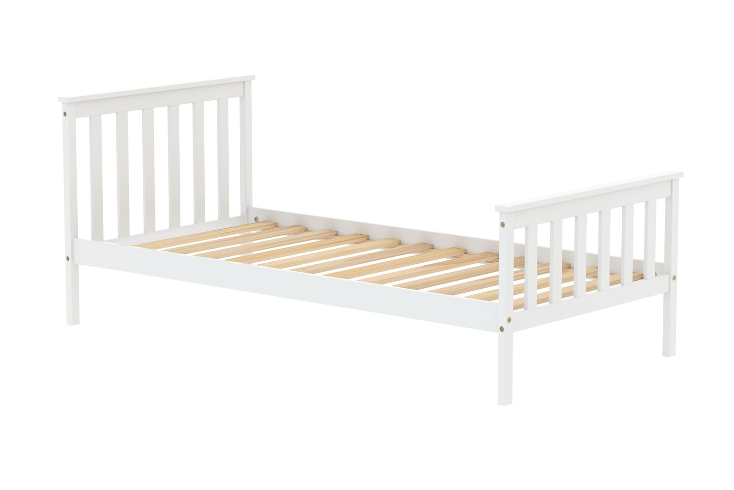 Oxford White Single Wooden Bed Frame - Classic Shaker Farmhouse Inspired Design