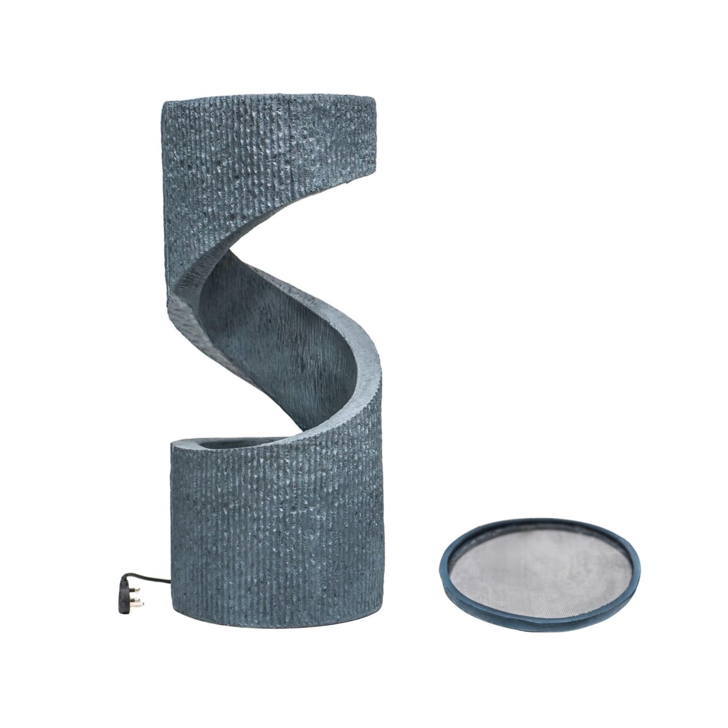 Outdoor Spiral Water Feature Cement H82Cm W35CM