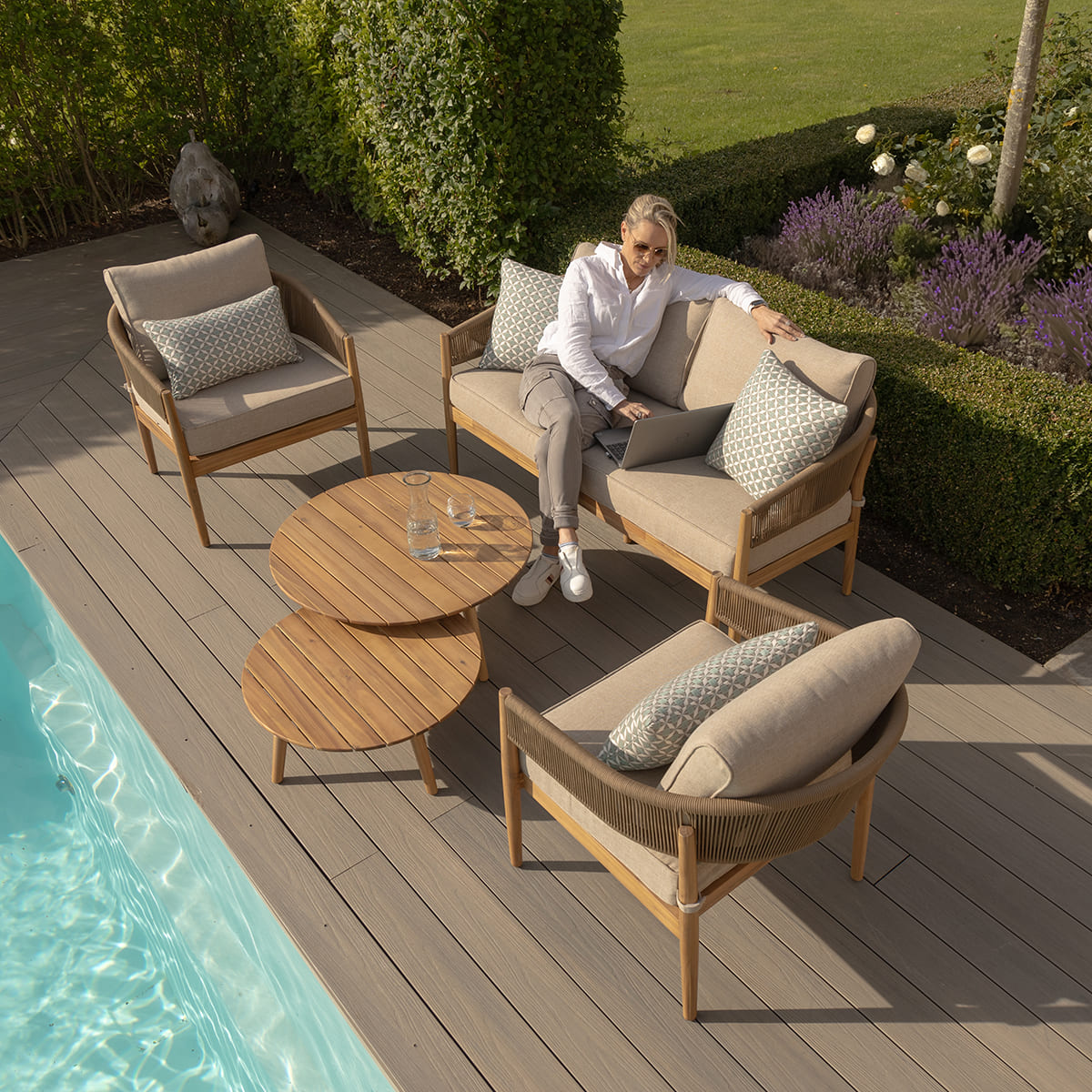 Porto 2 Seat Lounge Set in Sandstone