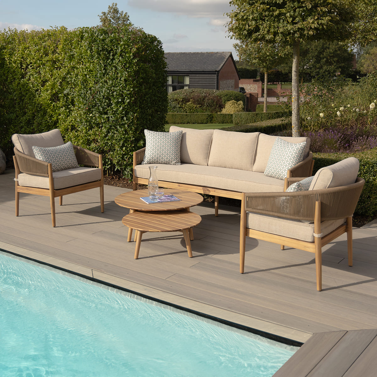 Porto 3 Seat Lounge Set in Sandstone