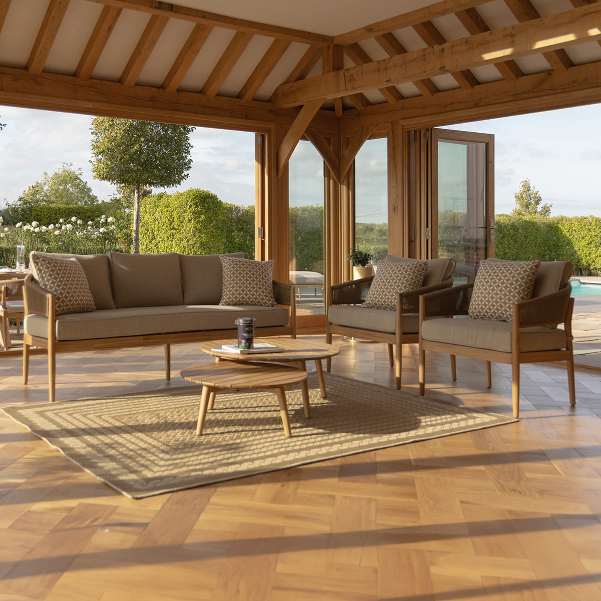 Porto 3 Seat Lounge Set in Sandstone