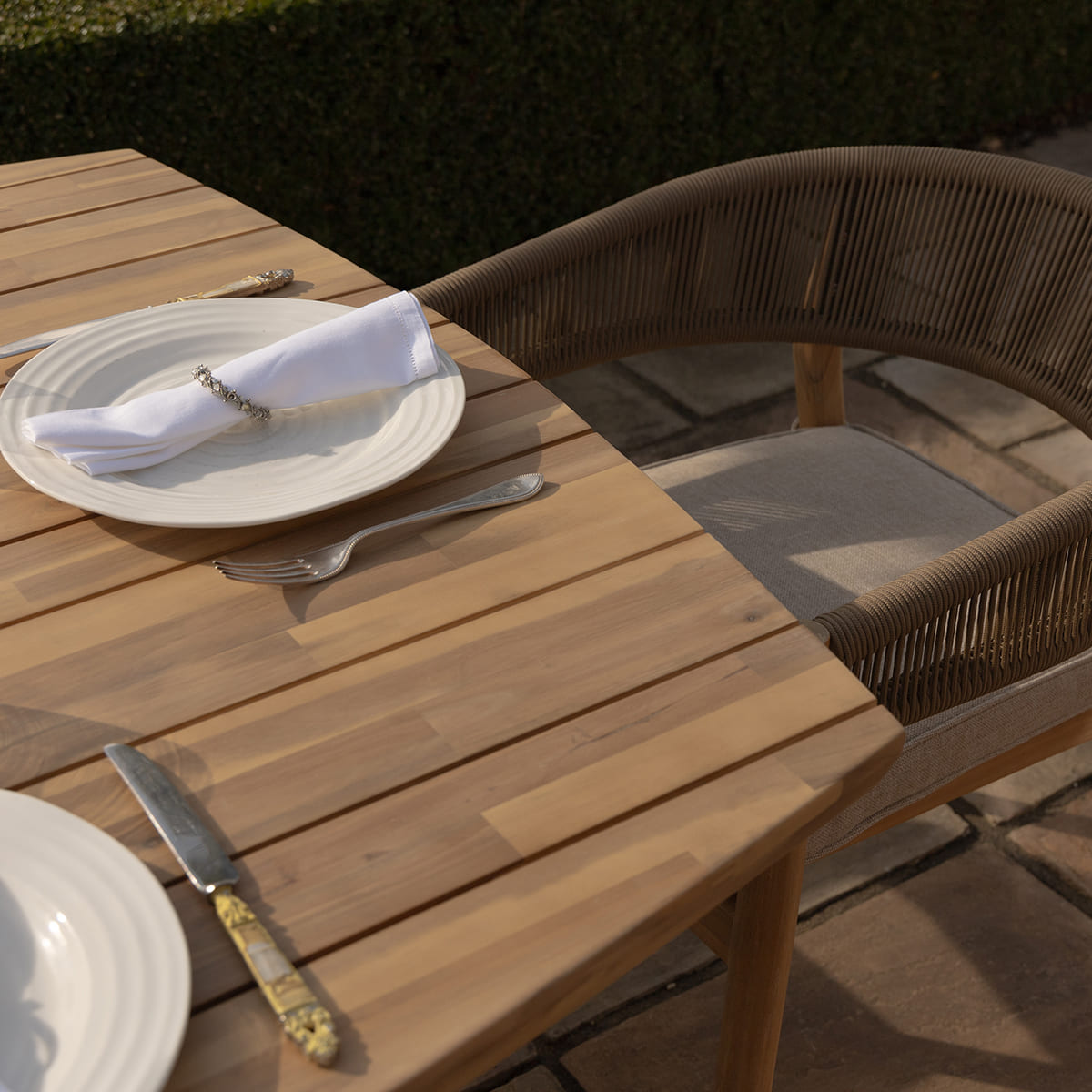 Porto 8 Seat Rectangular Dining Set in Sandstone