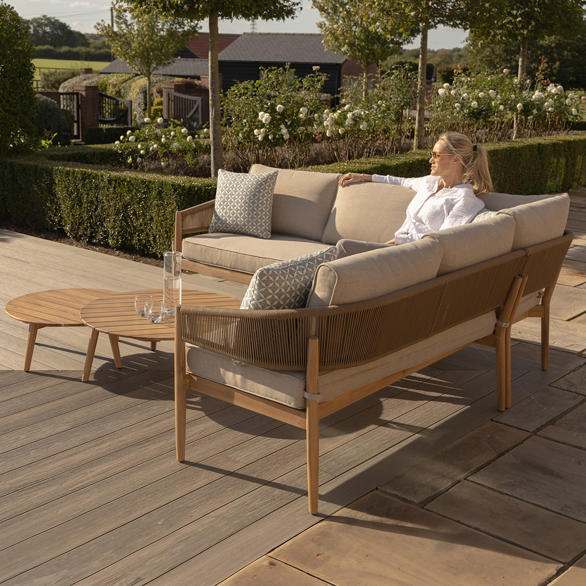 Porto Corner Sofa Set in Sandstone