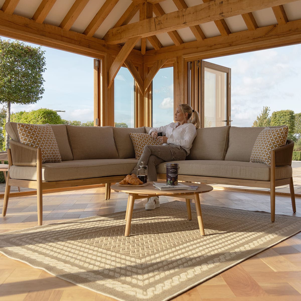 Porto Corner Sofa Set in Sandstone