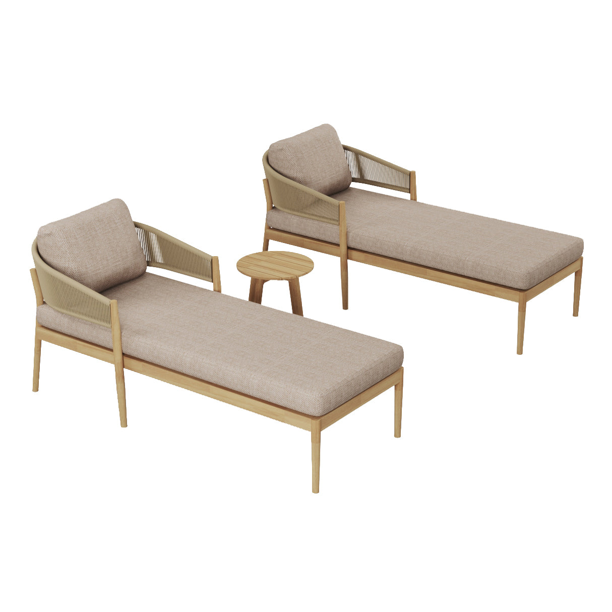 Porto Double Sunlounger Set in Sandstone