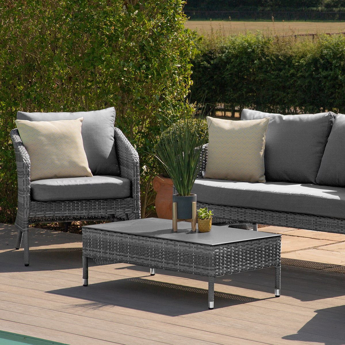 Santorini 2 Seat Sofa Set in Grey