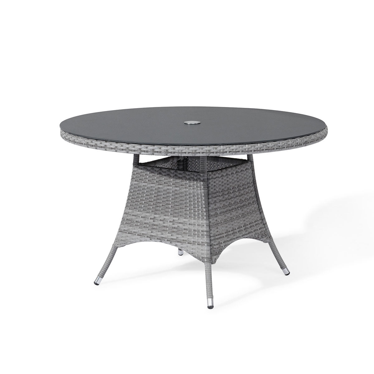 Santorini 4 Seat Round Dining Set in Grey