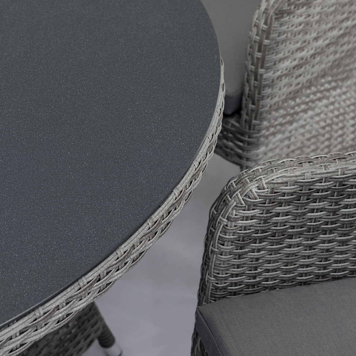 Santorini 6 Seat Oval Dining Set in Grey