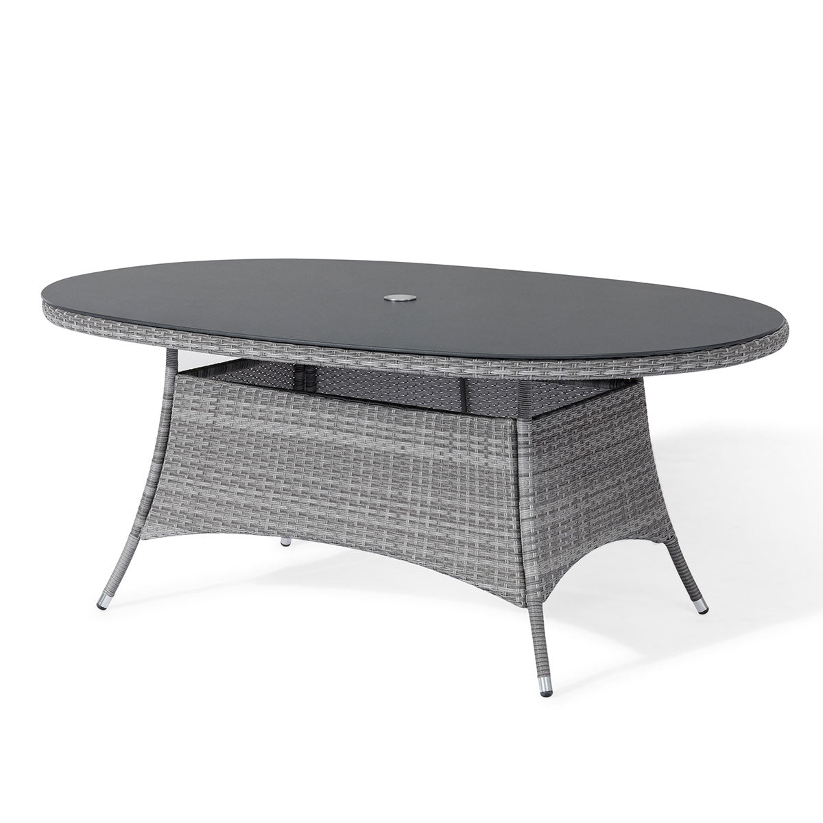 Santorini 6 Seat Oval Dining Set in Grey