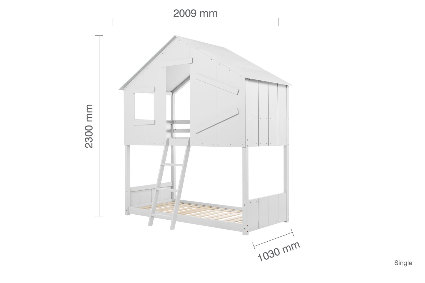 Safari Bunk Bed - Imaginative and Playful Space for Kids in White or Grey