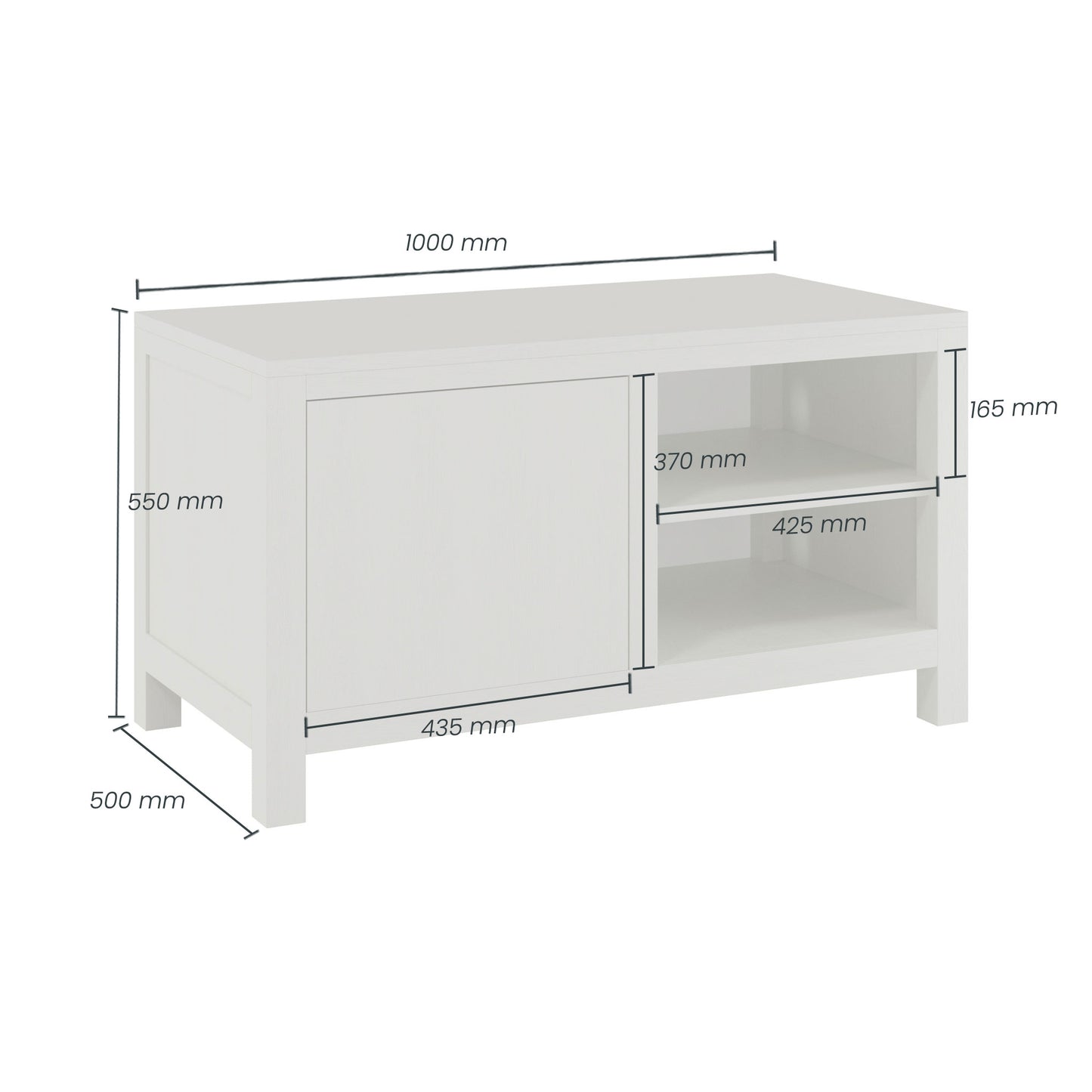 Flyford TV Unit (small) in Grey