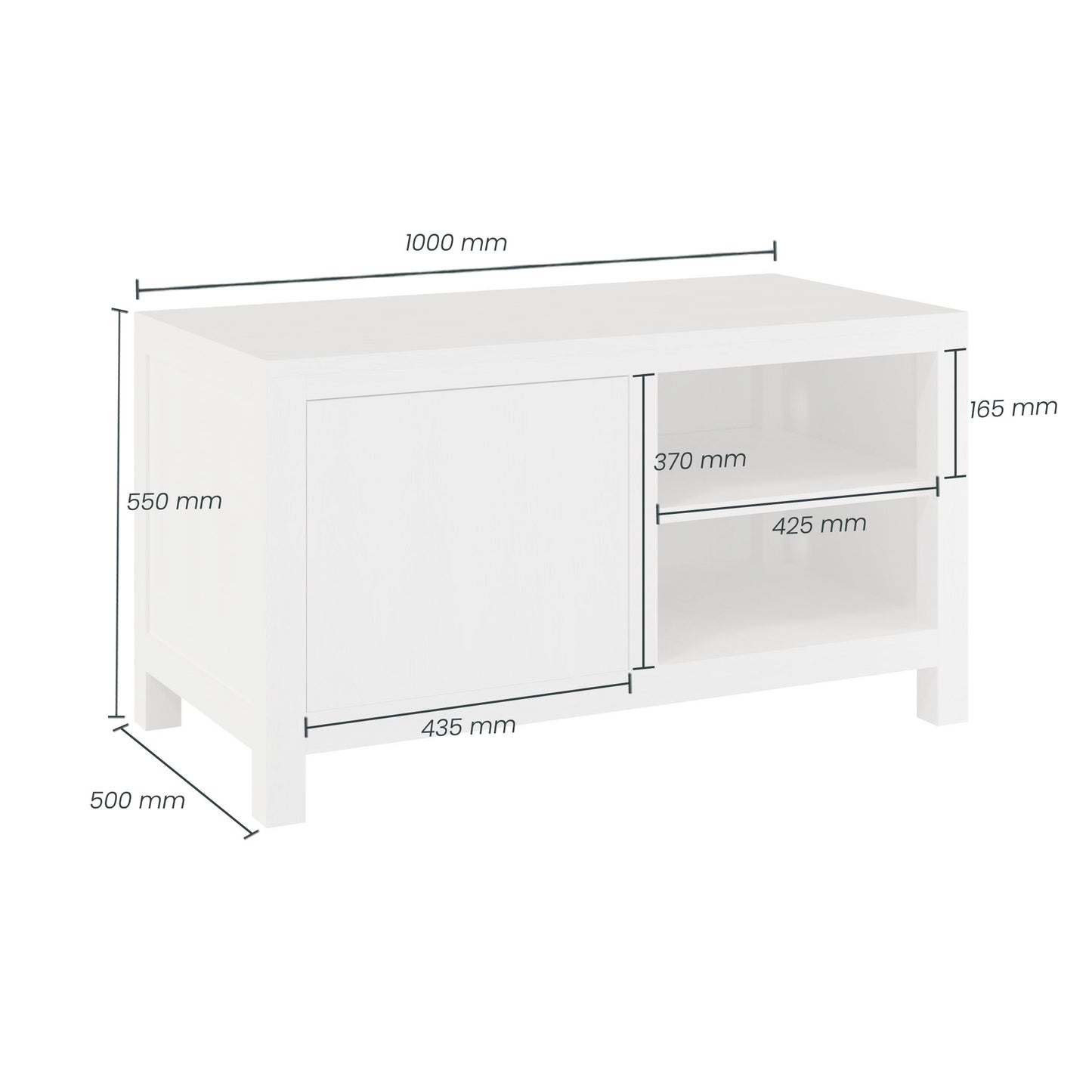 Flyford TV Unit (Small) in White