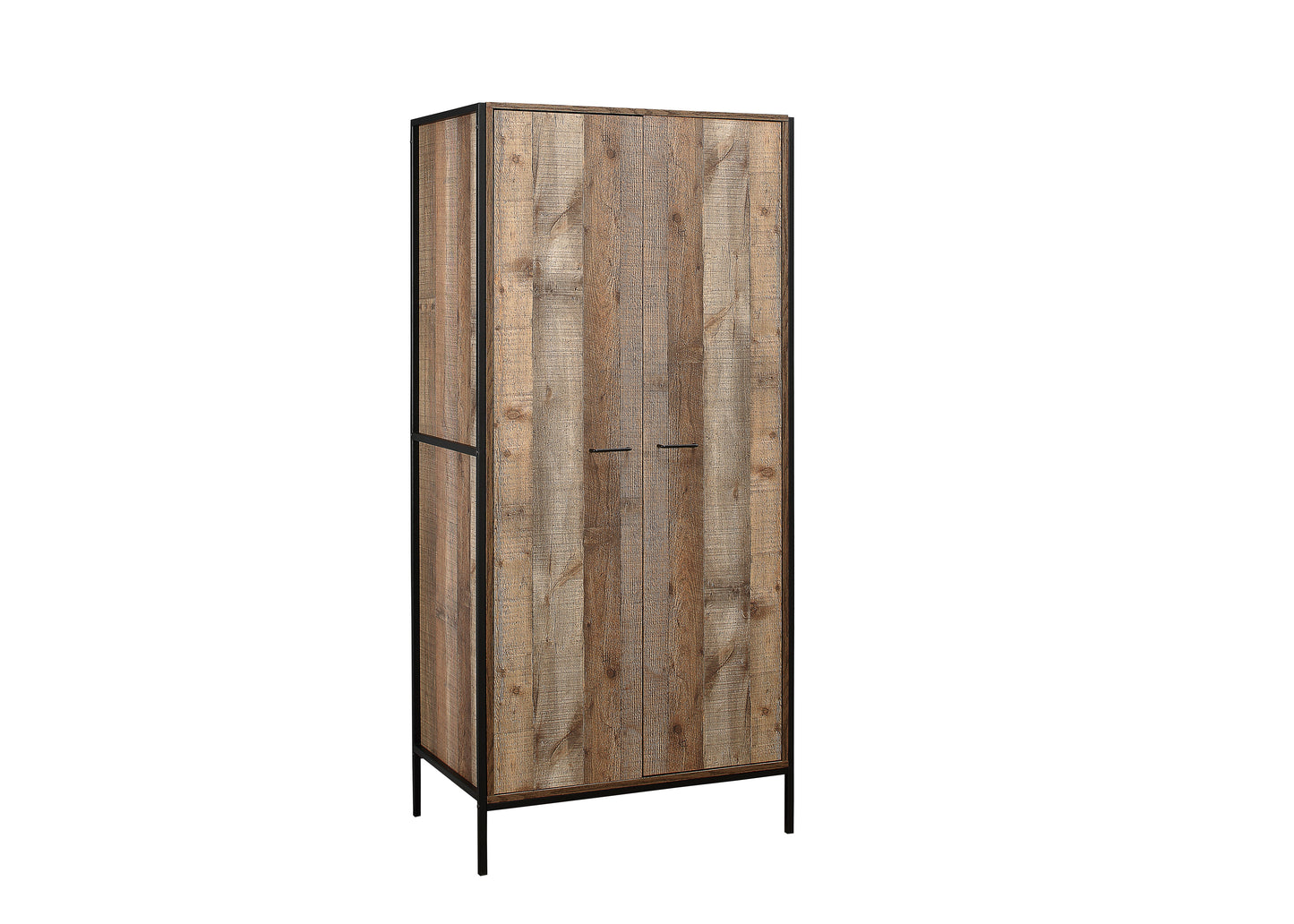 Urban 2-Door Wardrobe - Rustic Finish