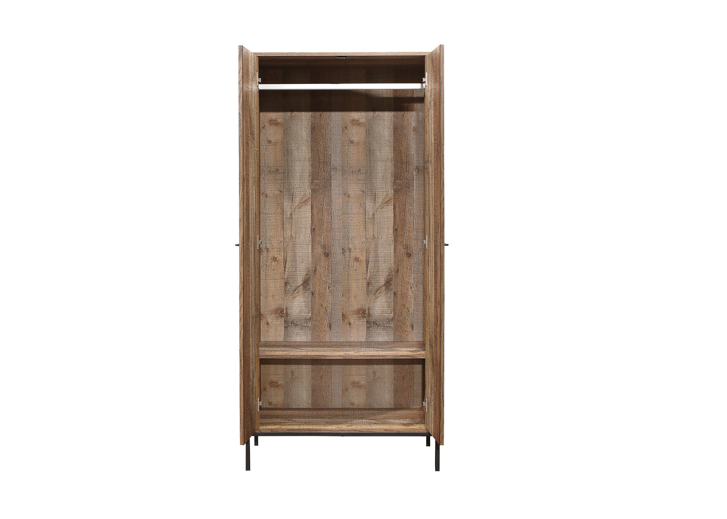 Urban 2-Door Wardrobe - Rustic Finish