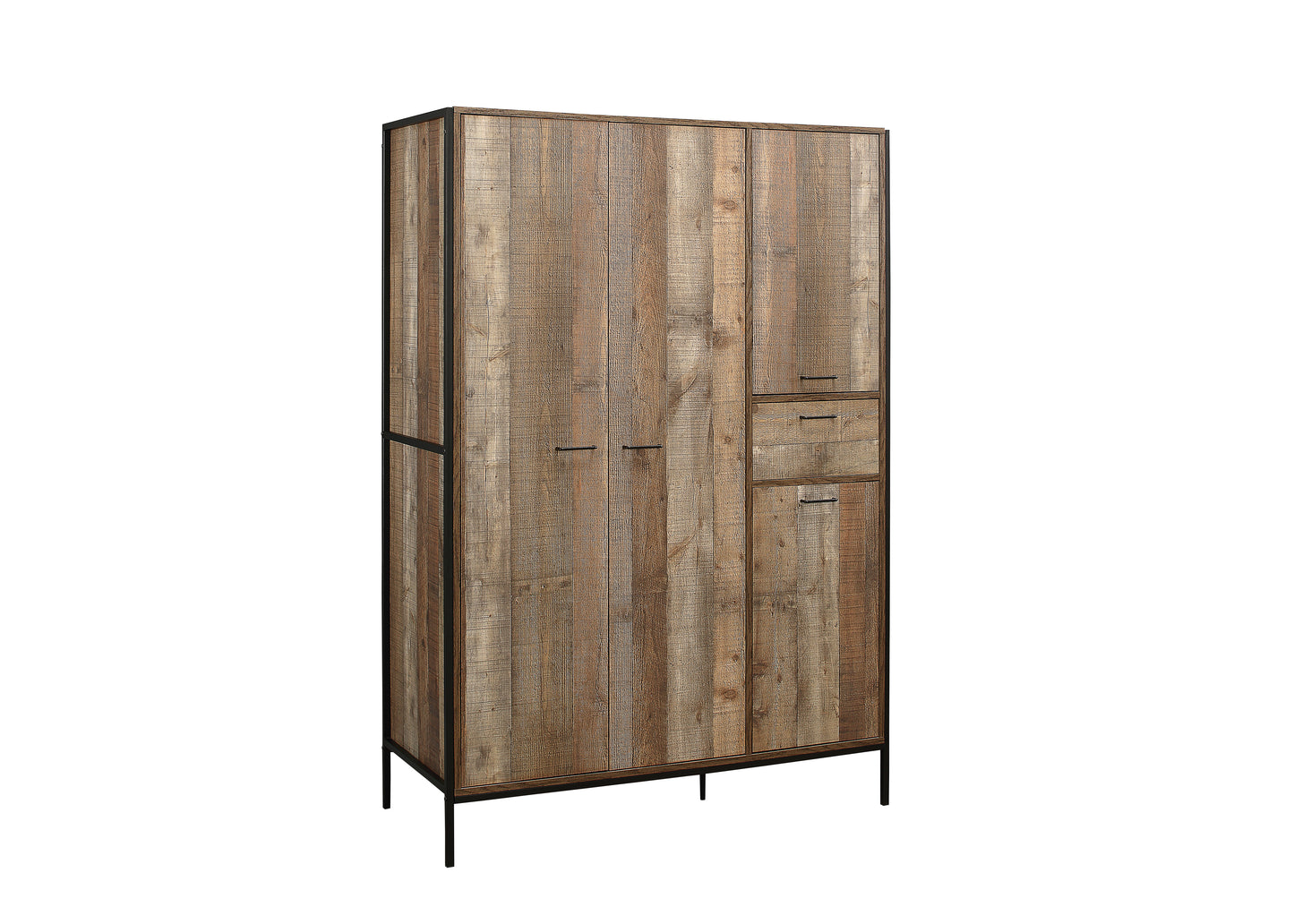 Urban 4-Door Wardrobe - Rustic Finish