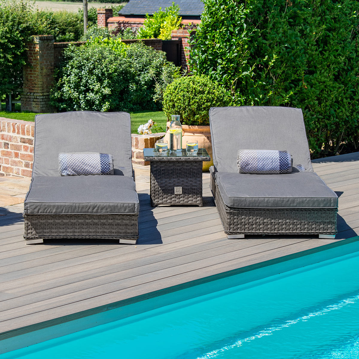 Victoria Sunlounger Set in Grey