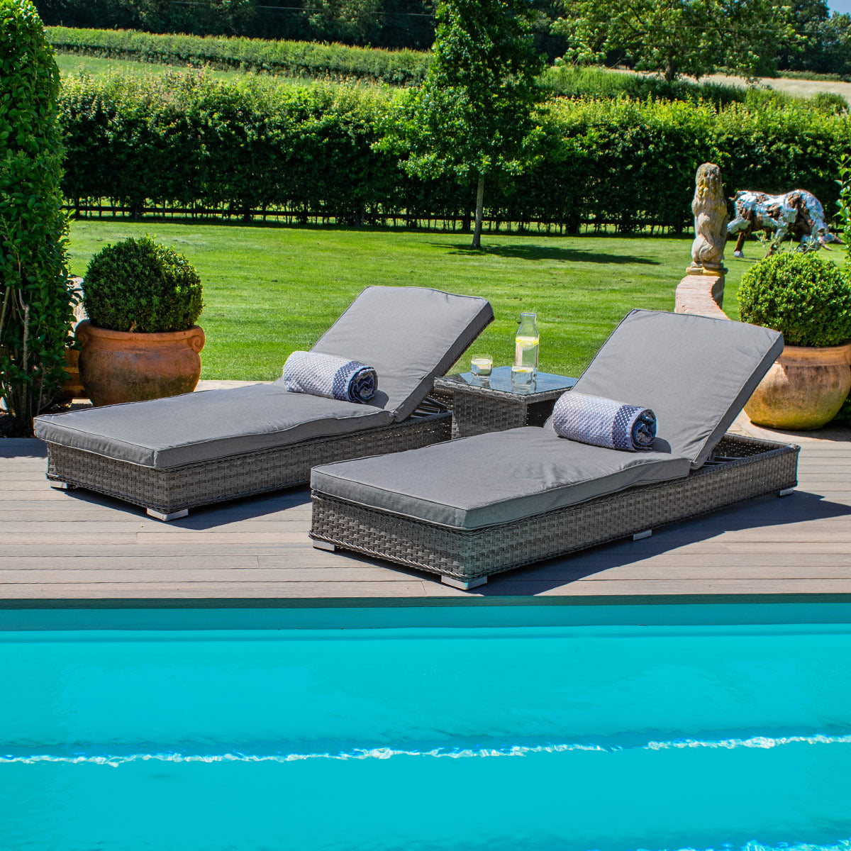 Victoria Sunlounger Set in Grey