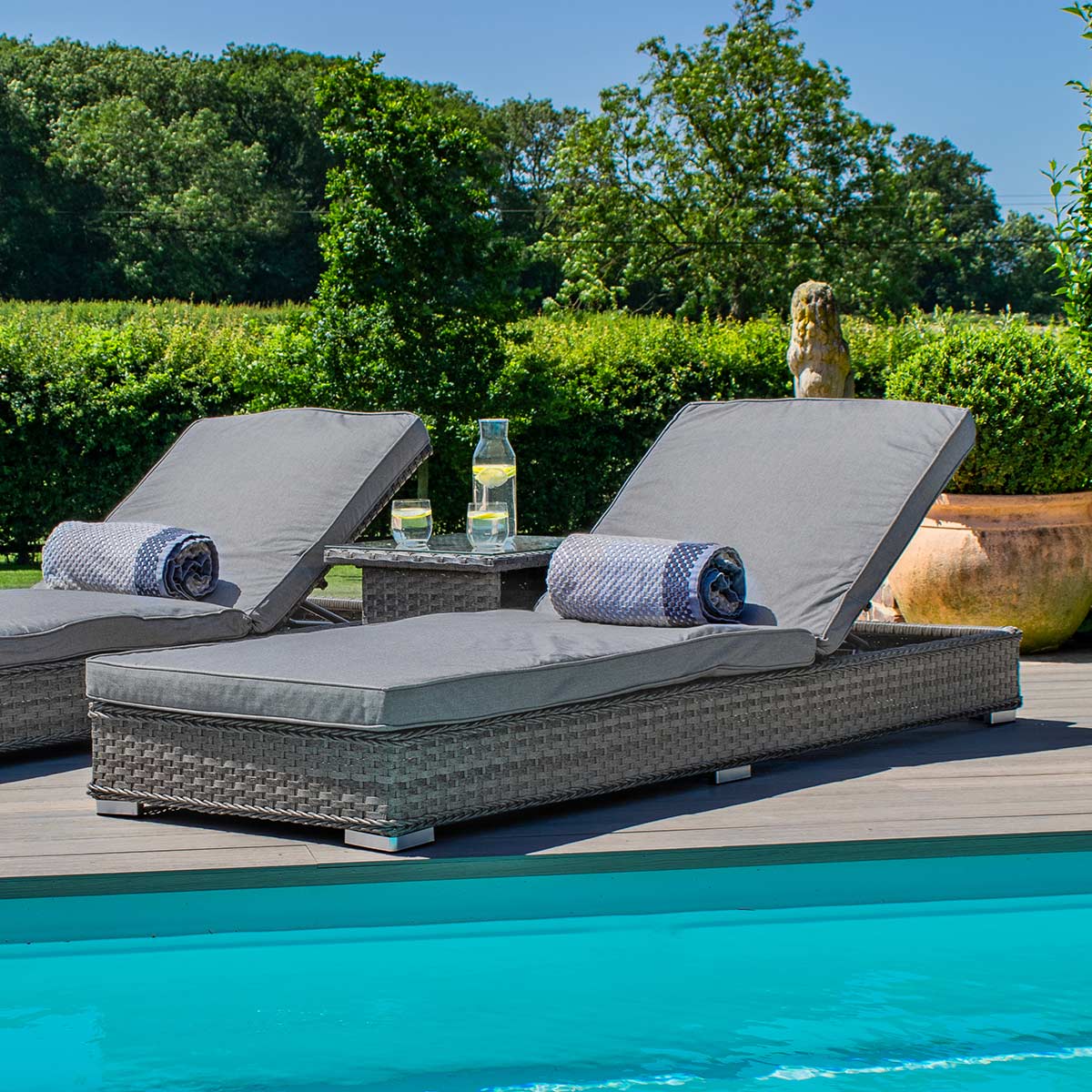 Victoria Sunlounger Set in Grey