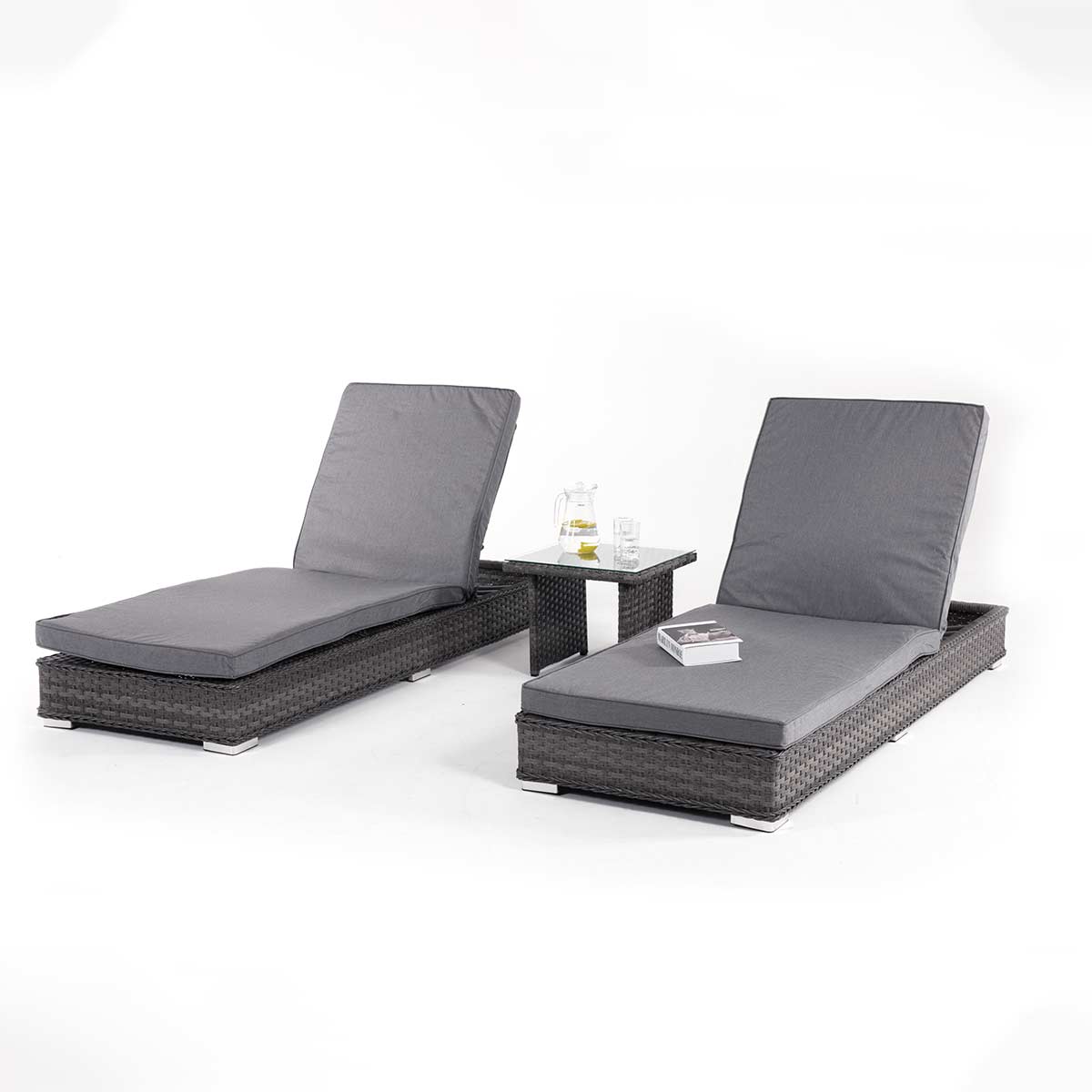 Victoria Sunlounger Set in Grey