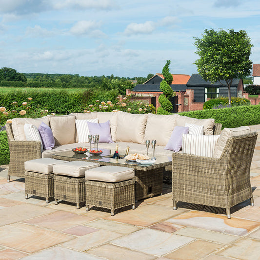 Winchester Corner Dining Set with Ice Bucket & Rising Table (with Armchair) in Natural